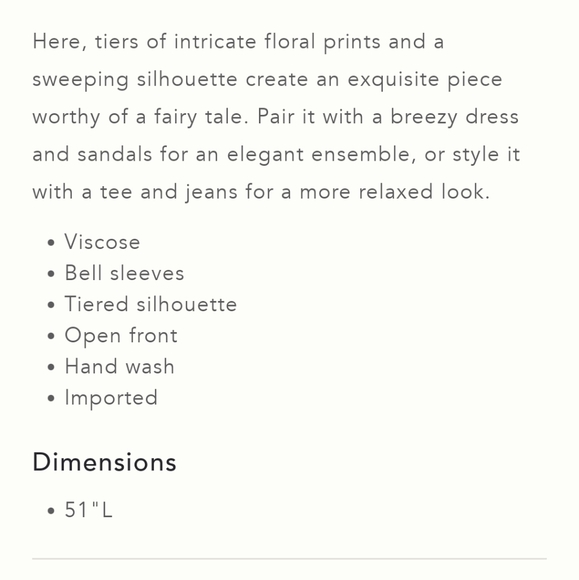 Anthropologie Dani Floral Kimono OS - Picture 4 of 6